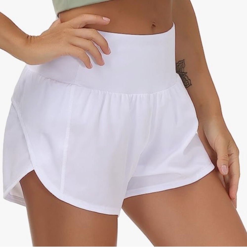 💙 THE GYM PEOPLE Womens High Waisted Running Shorts Quick Dry Athletic Workout
